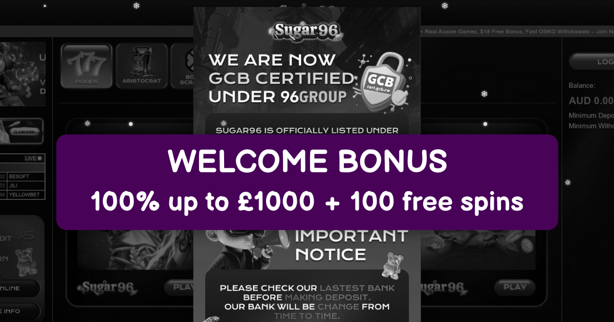 Sugar Casino welcome bonus