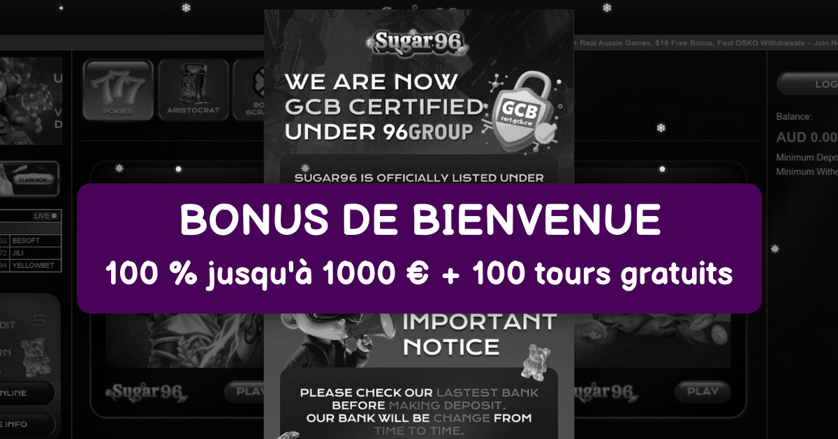 Sugar Casino welcome bonus