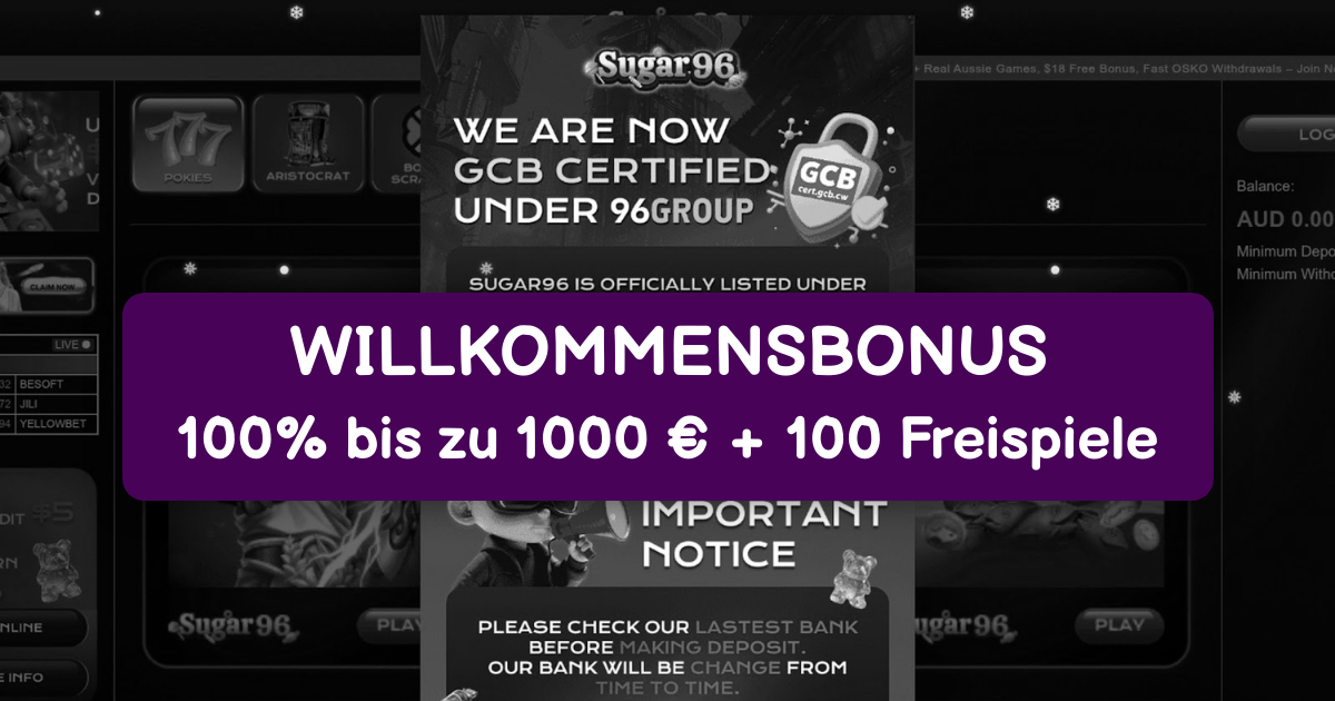 Sugar Casino welcome bonus